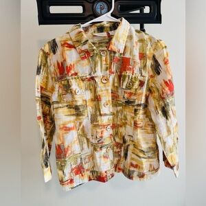 Chico's Multicolor Abstract Blouse